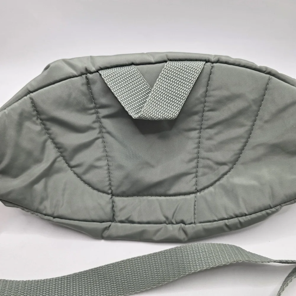 Adidas Originals Trefoil Waist Bag Sage Green Puffer Fanny Pack Adjustable Strap - Picture 5 of 9